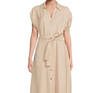 DKNY Women’a Short Cap Sleeve Belted Midi-Dress - NEW!